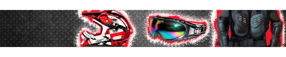 Equipación cascos, petos y protecciones